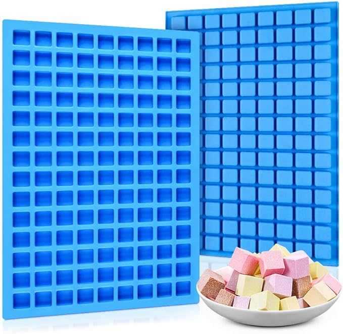 Square Silicone Candy Molds - Mini Silicone Molds for Hard Candy, Chocolate, Gummy, Caramel, Ganache, Ice Cubes (3)