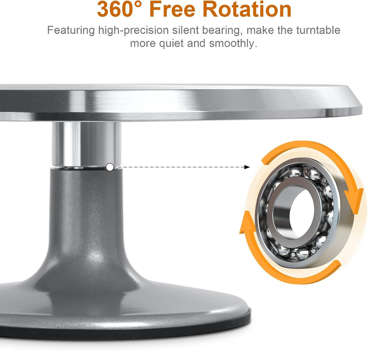 12'' Cake Stand, Cake Spinner Cake Decorating Supplies, Round Decorating Turntable Revolving Aluminum Table Holder Baking Display Tray Plate Tools Accessories for Birthday Wedding Party
