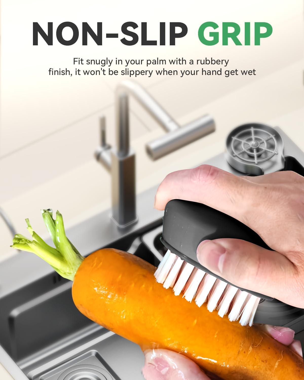 SXhyf Vegetable Brush Scrubber for Food [Black Stiff Bristles Brush + White Soft Bristles Brush] Potato Scrubber, Dishwasher Safe Veggie & Fruit Cleaning Brush for Mushrooms, Carrots, Lemons, Eggs