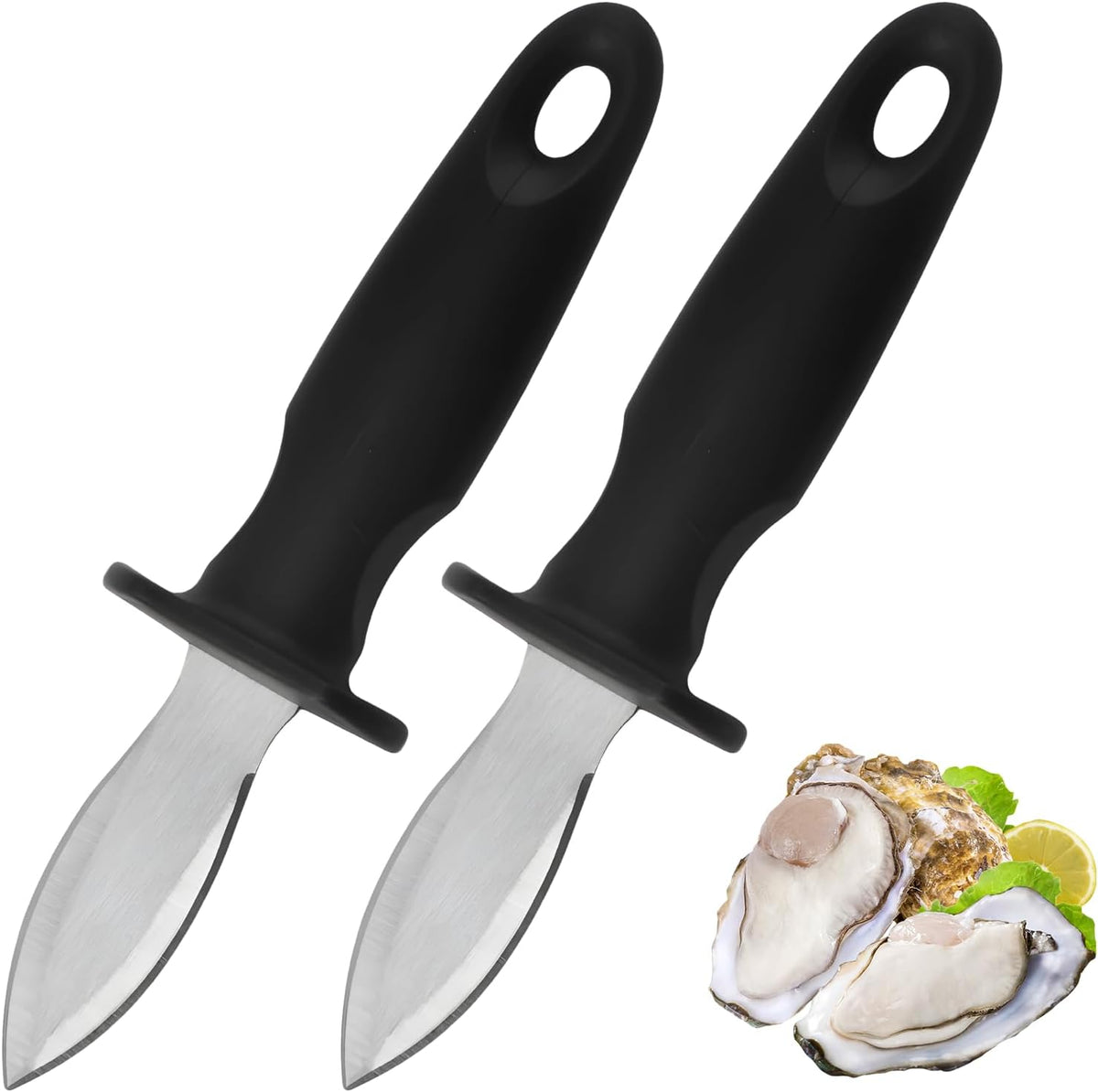 Oyster Knife Shucker Oyster Shucking Tool Perfect for Opening Clams, Mussels, Scallops, Shellfish Ideal for Home Kitchens, Raw Bars & Chefs（2 Pack）