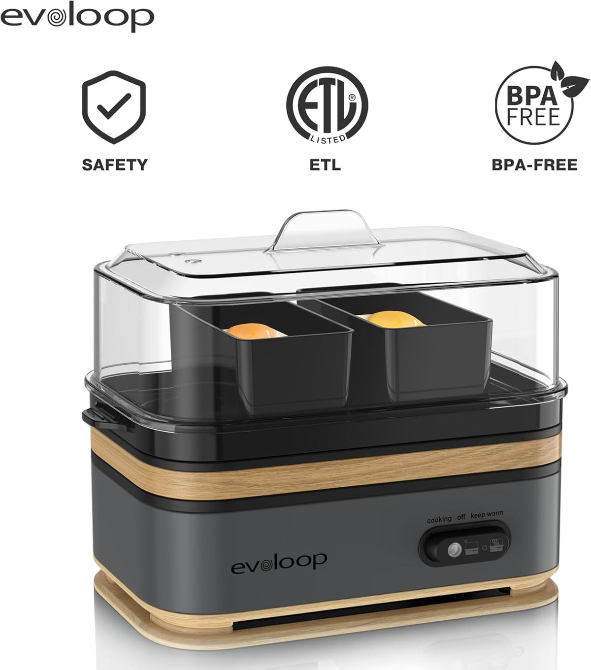 Rapid Egg Cooker Electric 6 Eggs Capacity, Soft, Medium, Hard Boiled, Poacher, Omelet Maker Egg Poacher With Auto Shut-Off, BPA Free