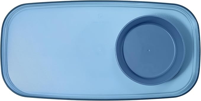 madesmart dipware Small Serving Plate, Collapsible & Removable Dip Bowl for Salsa, Queso, Sald, Olives, Premium Dishwasher & Microwave Safe, Multipurpose Plate & Bowl, Blue