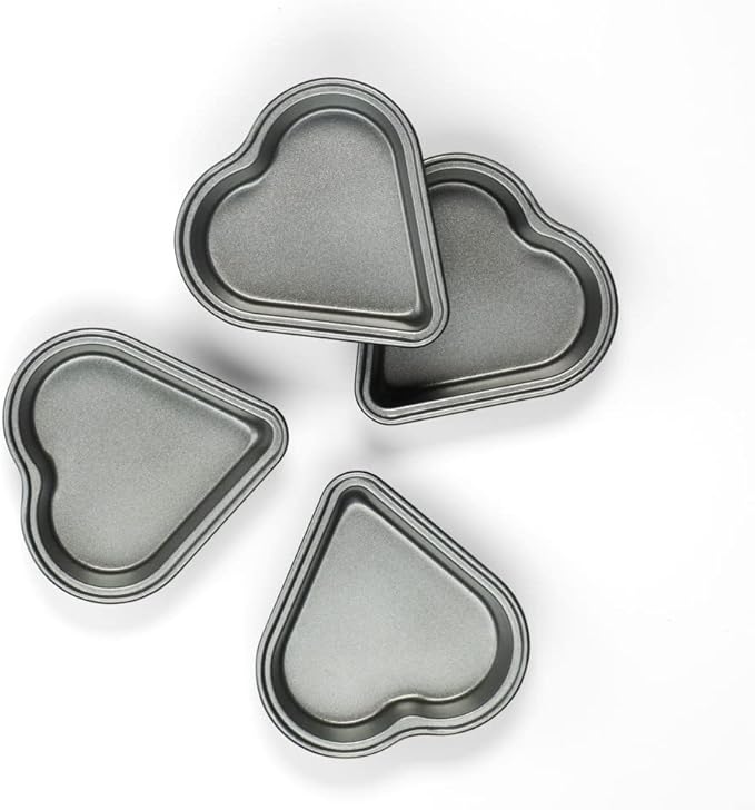 Cuisinart 4-Pc Mini Heart Pan Set, Small, Black