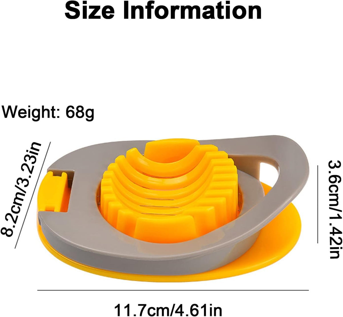 Egg Slicer for Hard Boiled Eggs, Egg Cutter Strawberry Slicer, Heavy Duty Stainless Steel Wire Egg Cutter for Hard Boiled Eggs/Soft Fruits/Butter/Mushroom by Meboltpan (Yellow)