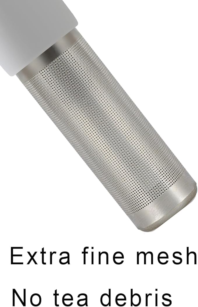 Leden Tea Infuser for Loose Leaf Tea Cute Tea Strainer Ball Stainless Steel Extra Fine Mesh Tea Steeper Filter for Cup Mug Silicone Handle Grey