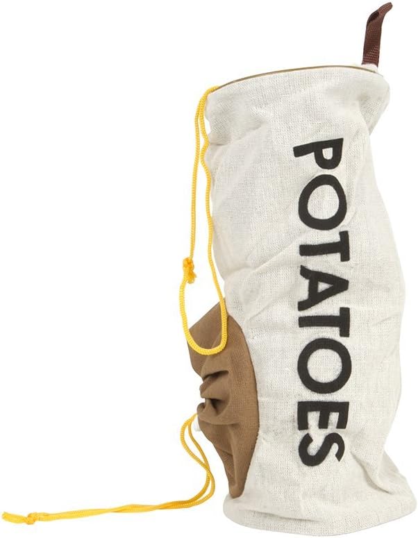 Fresh Fare Double Drawstring Potato Bag, Protects from Light and Delays Spoilage Sprout-Free Vegetable Storage Bag for Potatoes, 5lb Capacity, Beige