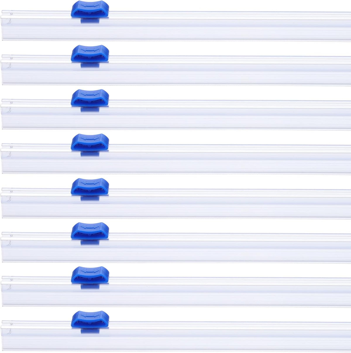 PATIKIL 8pcs Plastic Wrap Cutter, 17in Plastic Wrap Slide Cutter Snap Card Slot Installation Replacement for Aluminum Foil Wax Paper Parchment Paper Wrap Dispenser, Blue