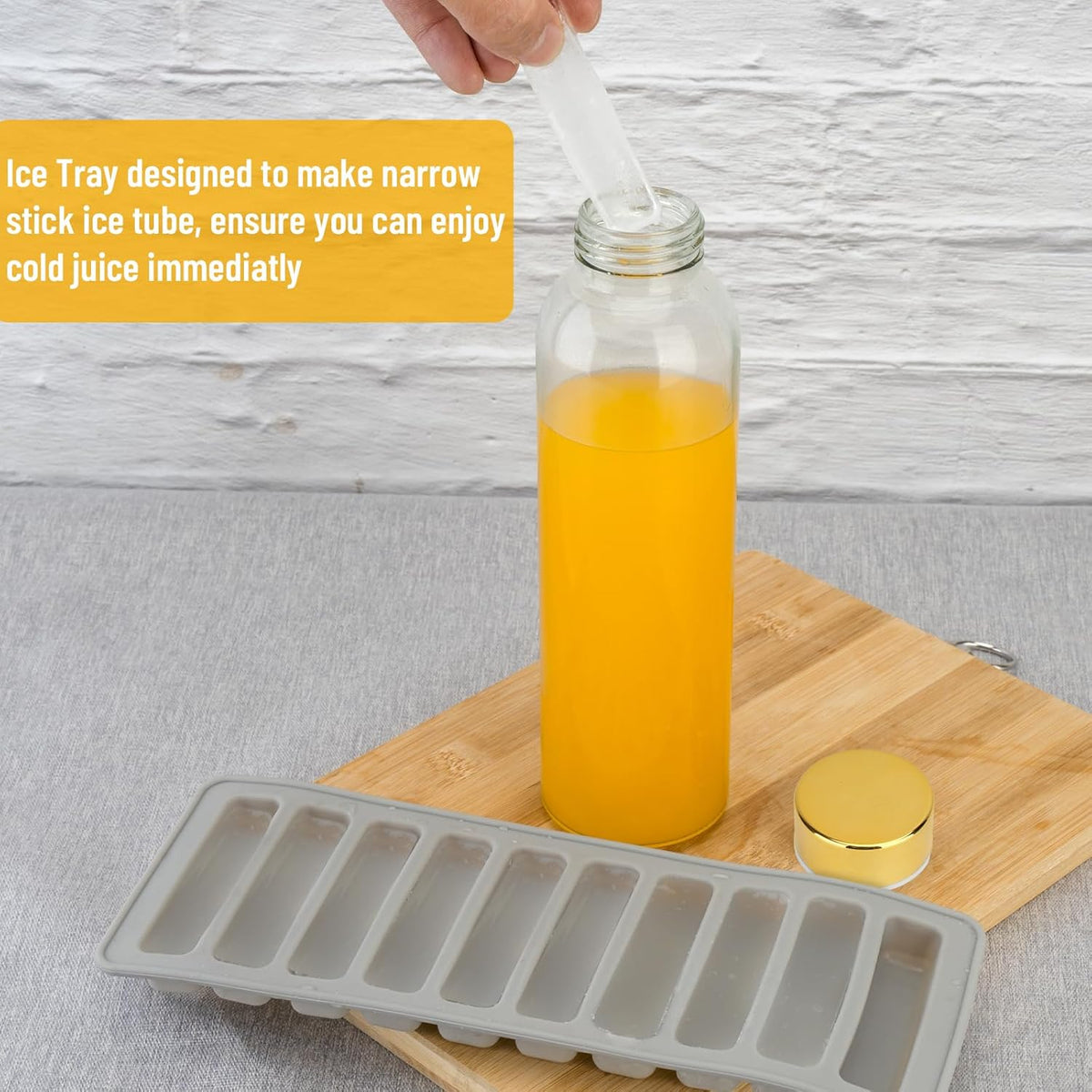 Zukro Glass Water Bottles with Gold Lids 18 oz, Reusable Clear Glass Juice Bottles Stainless Steel Airtight Cap for Juicing, 100% Leak Proof Juice Drinking Jar for Refrigerator, BPA Free, Set of 10