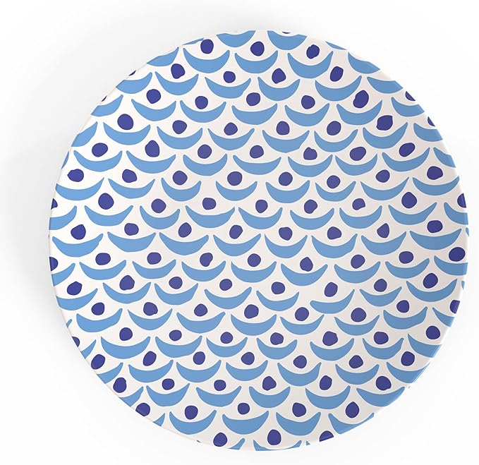 TervisHome Melamine Dinner Plates - Set of 4 | MediterraBlue Collection | Durable Stoneware-like Quality, Dishwasher Safe, Perfect for Indoor and Outdoor Use