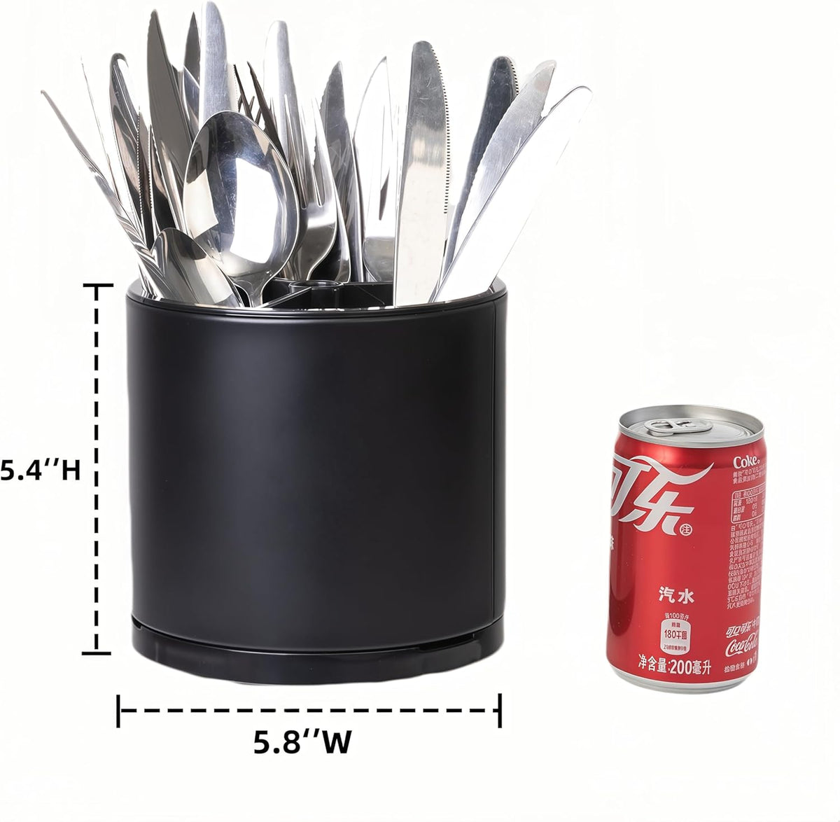Utensil Holder,Kitchen Utensil Holder For Counter,Rotating Silverware Organizer Cooking Flatware Spoon Spatula Tool Cutlery Container Stainless Steel Caddy
