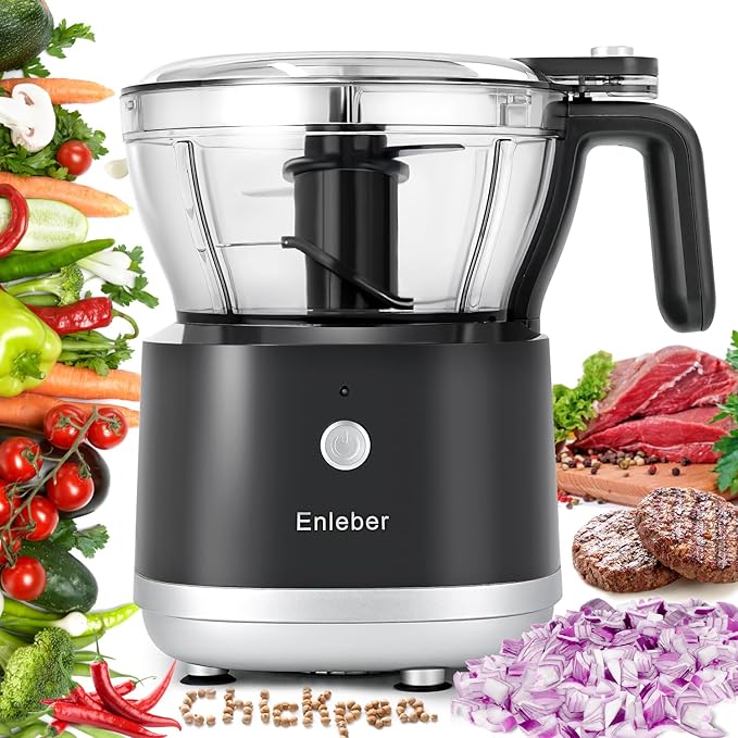 Food Processor Electric Food Chopper with 4.5-Cup(1000ml) Vegetable Chopper & Meat Grinder,BPA Free, Stainless Steel Blade for Chopp, Slice, Mince, Grind, and Puree, for Baby Food & Family Use