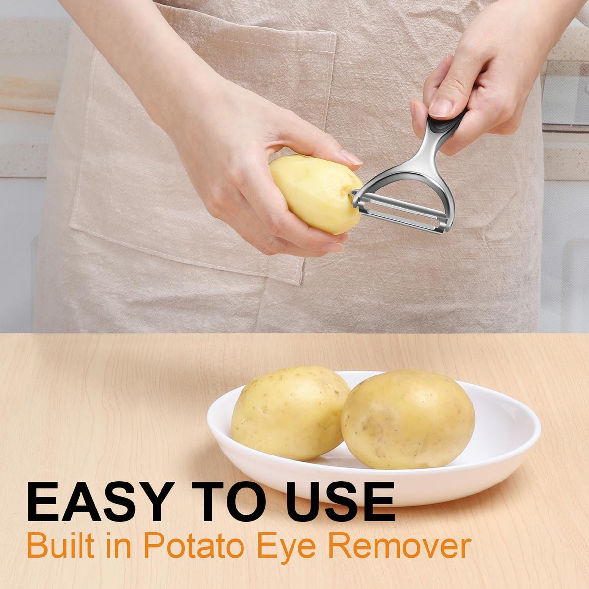 TACGEA Vegetable Peeler for Kitchen, Potato Peelers for Fruit Straight Blade, Durable Non-Slip Handle, Y shape