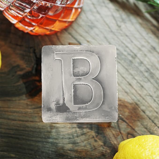 Letter B Monogram Ice Cube Mold Custom Ice Cube Mold 2 Inch Big Initials Silicone Ice Cube Tray Gifts for DAD Gifts for Him