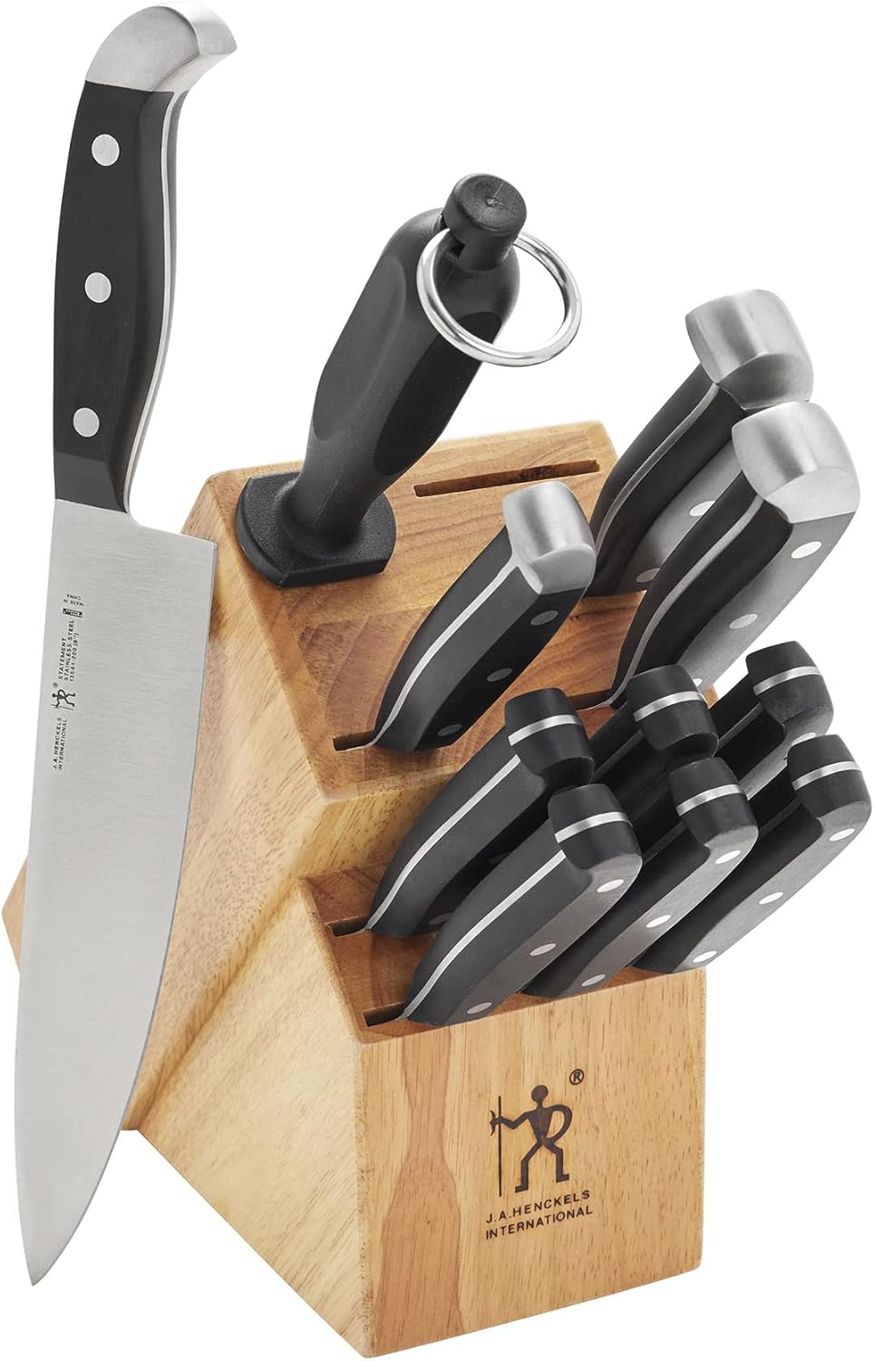 HENCKELS Premium Quality 12-Piece Statement Knife Set with Block, Razor-Sharp, German Engineered Informed by over 100 Years of Masterful Knife Making, Lightweight and Strong, Dishwasher Safe