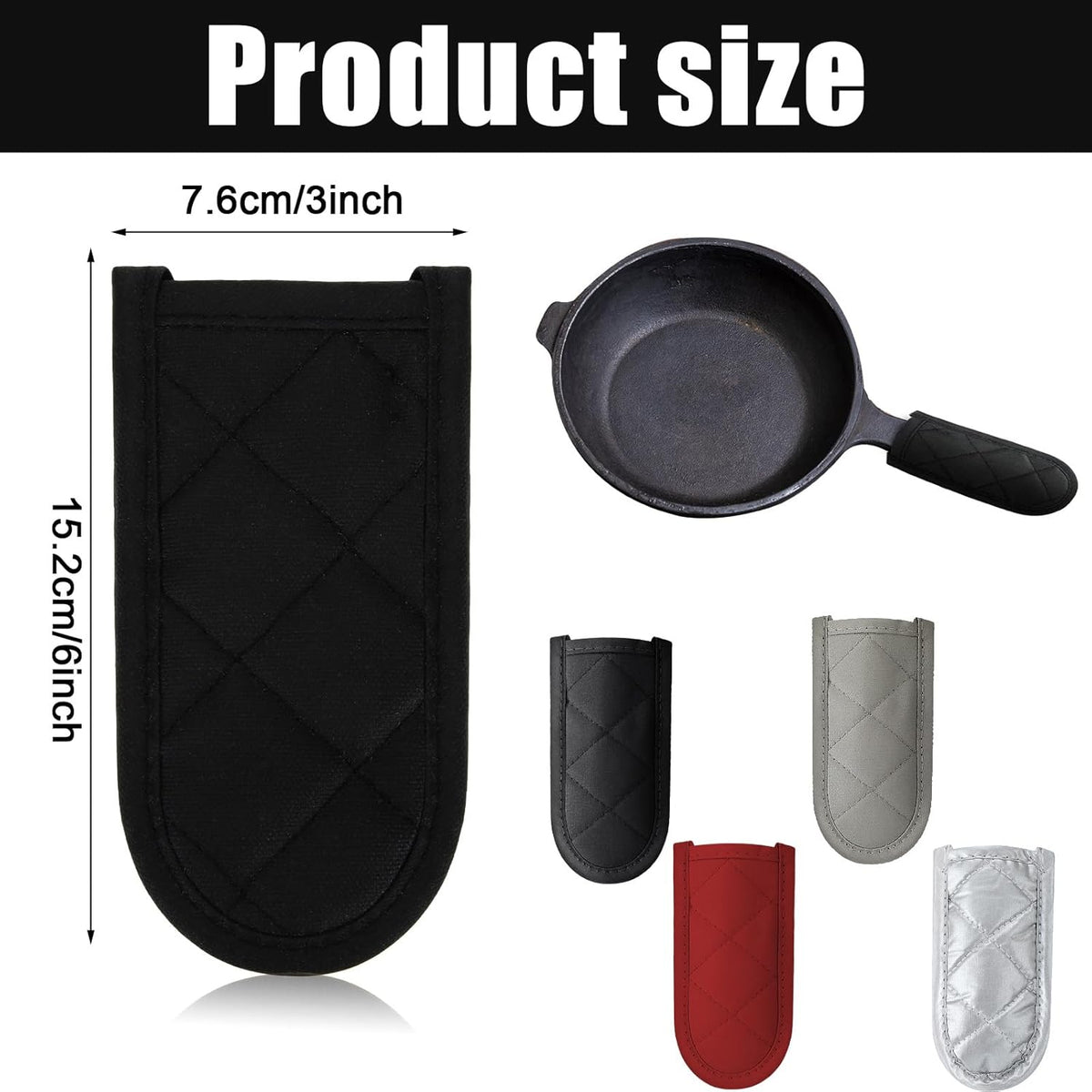Patelai 4 Pieces Pan Handle Covers Heat Resistant, Hot Handle Holders Non Slip Pan Sleeves Cast Iron Skillet Holder Covers for Home Kitchen Cooking Tools (Elegant Styles)