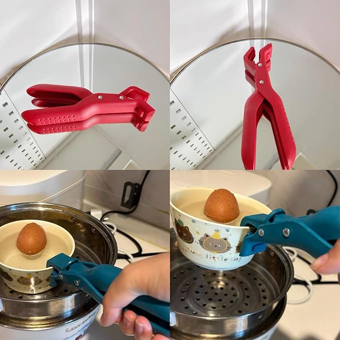2PCS Anti-Scald Bowl Clip,For Kitchen, Hot Bowl Dish Plate Gripper Clips Tongs Clamp Holder, Kitchen Silicone Anti Slip Clip 2025 Upgraded Silicone Clip