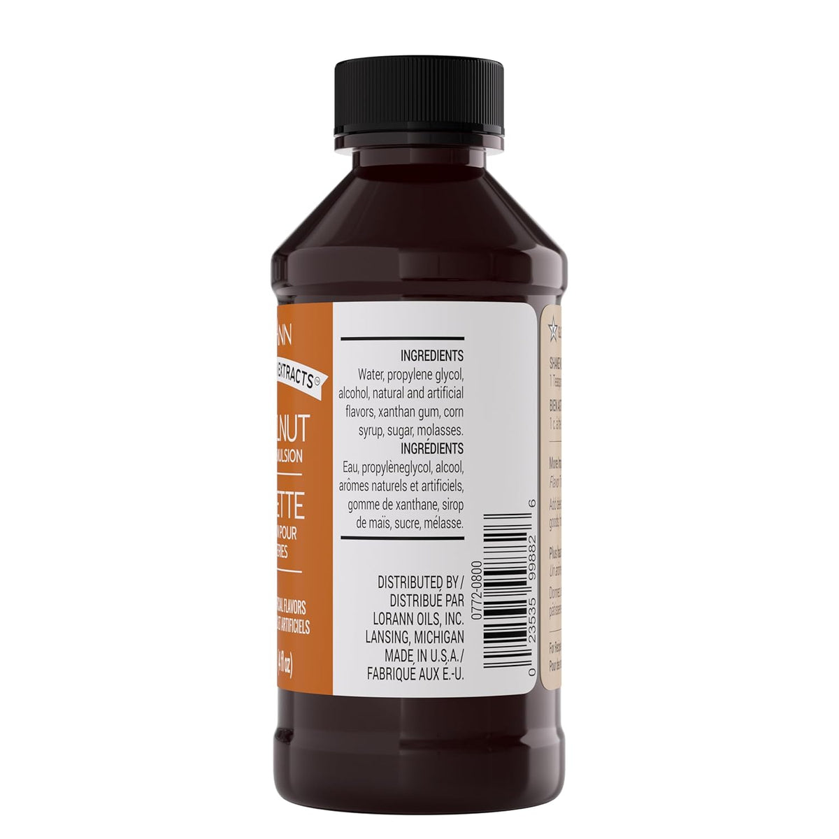 LorAnn Oils Hazelnut Bakery Emulsion: True Essence, Ideal for Boosting Fruit Tones in Cakes, Cookies & Desserts, Gluten-Free, Keto-Friendly, Extract Substitute Essential for Your Kitchen, 4 Oz