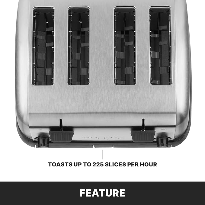 Waring (WCT708) Four-Compartment Pop-Up Toaster, Silver