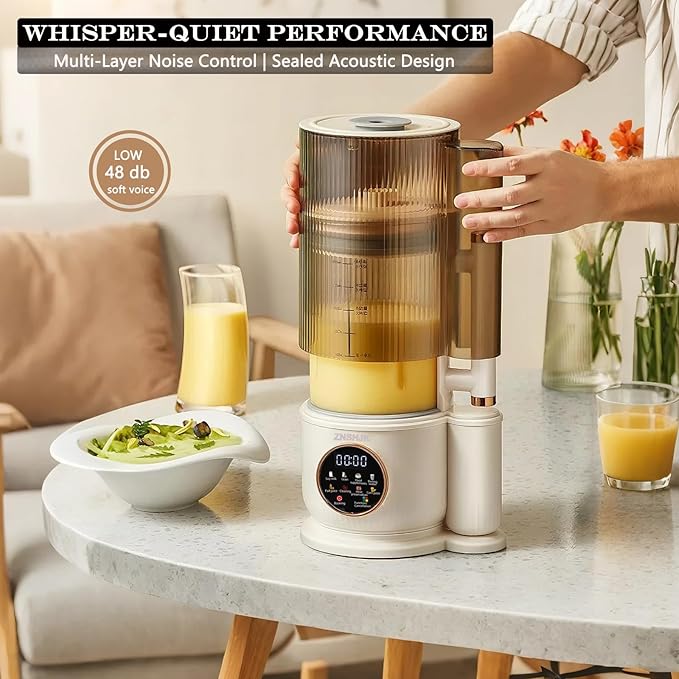 50oz Nut Milk Maker & Grinders, 10-in-1 Soy, Almond, Oat & Rice Milk Maker with 12 Stainless Steel Blades, Vegan Blender with Delay Start, Boil Water & Easy Self-Cleaning