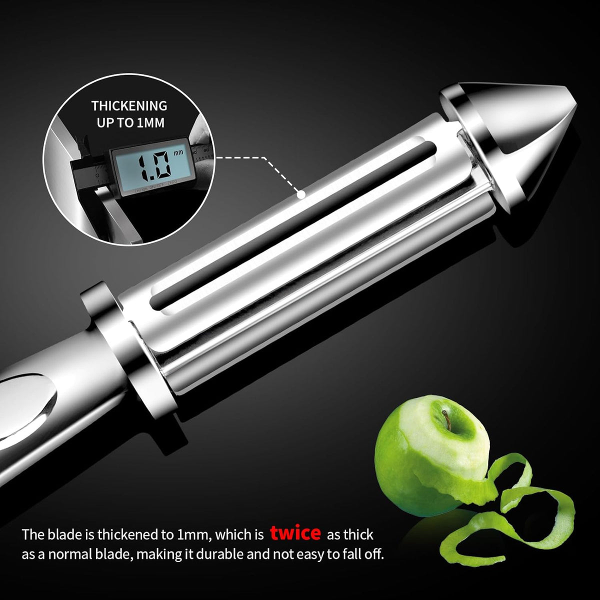 MAD SHARK Ultra Sharp Peeler,Flat/Serrated Blade 2 in 1–10 Years No-Rust,I-Shaped Stainless Steel Peelers,Vegetable Peeler with Ergonomic Non-Slip Handle,Potato Peelers for Kitchen 2pc