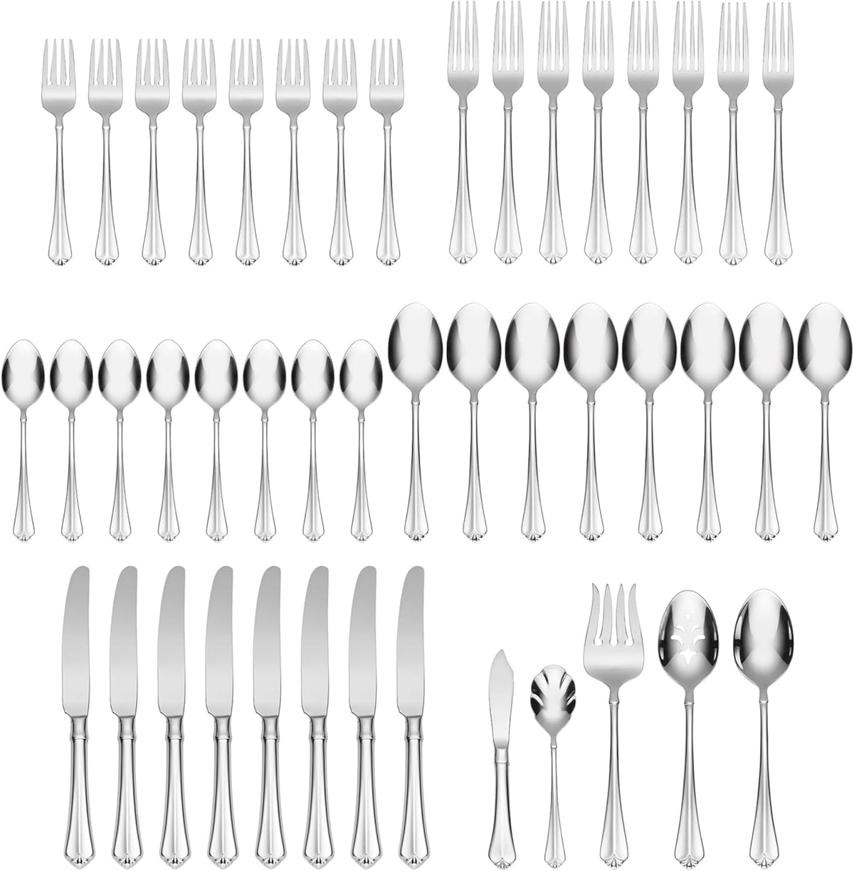 Oneida 2273045AL20 Juilliard 45 Piece Fine Flatware Set, Service For 8
