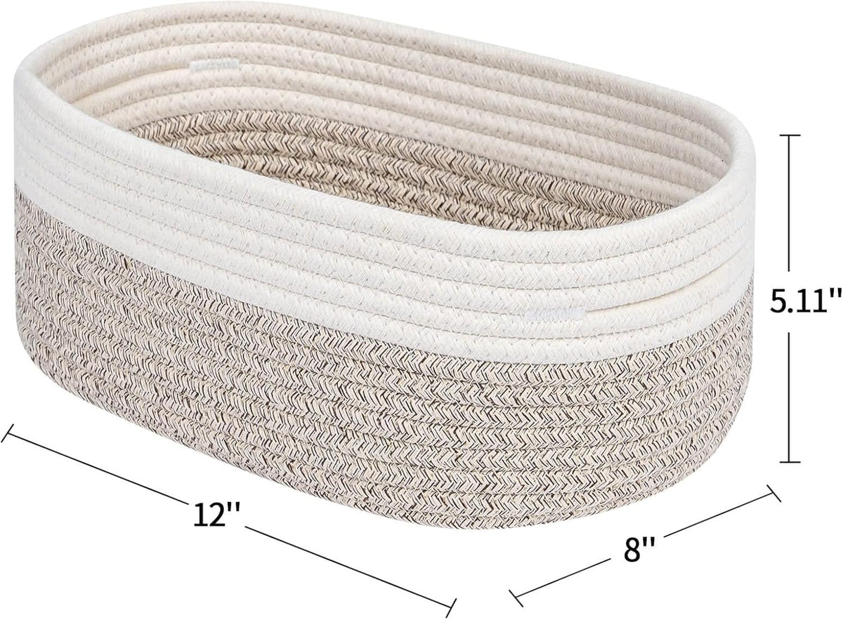 CubesLand Baskets for Shelves Storage,Cube Shelf Closet Storage Bins Set 2,Long-lasting &Skin-friendly Toy Basket Bin,Stylish Room Decor Basket,Woven Off White/Light Brown