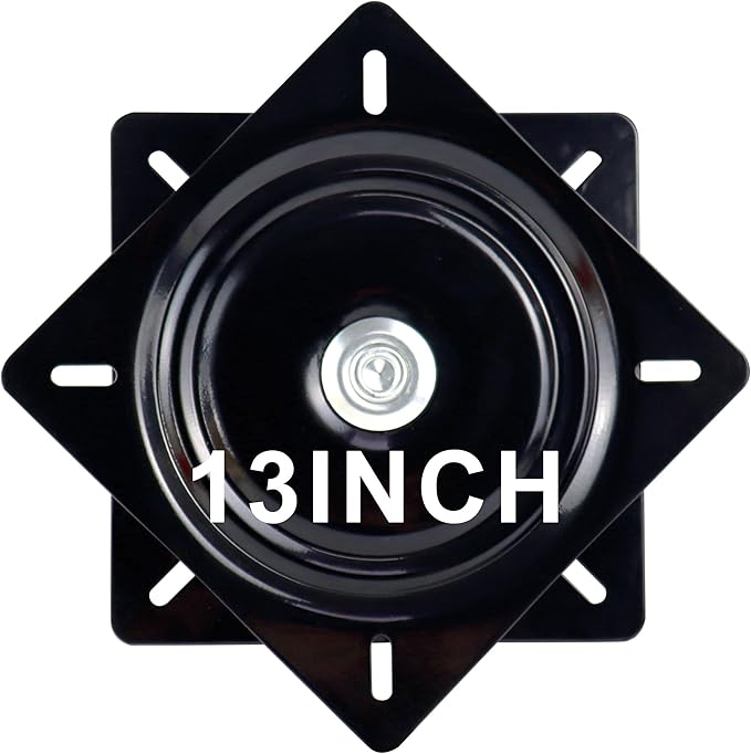 13 Inch Lazy Susans Turntable Bearings Swivel Zinc Plate, Black Square Lazy Susan Hardware, Heavy Duty Lazy Susan Replacement Parts,Swivel Bar Stools for Table, Chair, Round Bar Stools (1Pack)