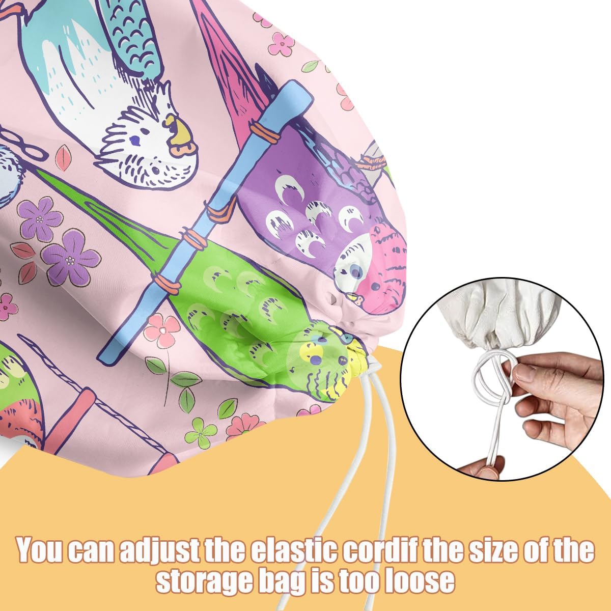 Parrot Plastic Bag Holder, Wall Mount Grocery Bag Holder, Plastic Storage bag, Pull Rope Free Adjustment, Plastic Bag Holders for Grocery Bags, Plastic Bag Dispenser for Home Kitchen