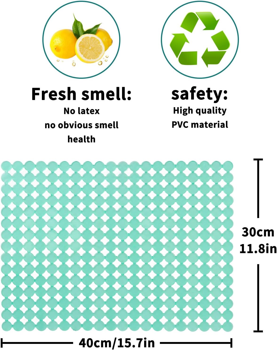 Qulable 2Pack Kitchen Sink Mat for Stainless Steel/Ceramic Sinks, PVC Eco-friendly Protectors for Bottom of Kitchen Sink, Adjustable, Fast Draining, Dots Design, 11.8x15.7 (Light Green)