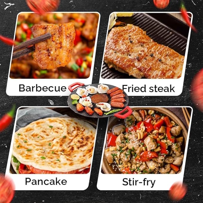 Non-Stick Electric Indoor Grill Pan, 11-15.74in Electric Griddle Nonstick, Multi-functional Korean Electric Indoor Grill, Smokeless Portable Electric Gril (36cm/15in)