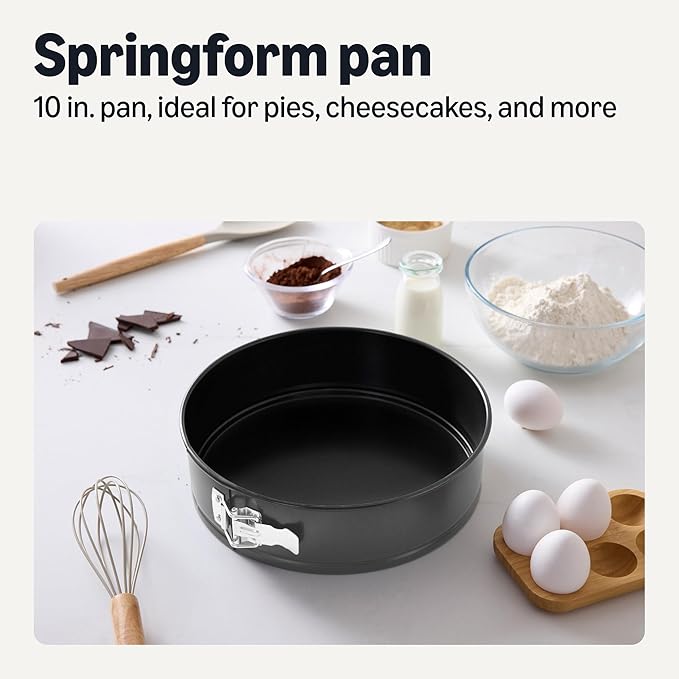 Amazon Basics Nonstick Springform Pan, Dishwasher and Oven-Safe, 10 in., Carbon Steel