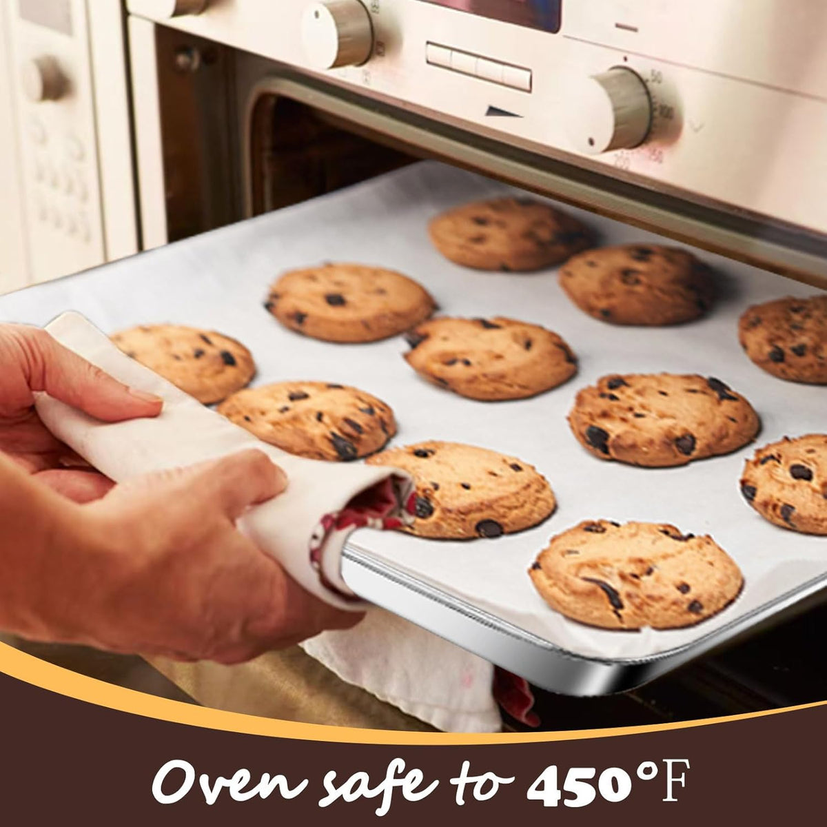 Baking Sheet with Racks Set [2 Sheets + 2 Racks], Stainless Steel Baking Sheets with Cooling Racks, Nonstick Pan, Warp Proof & Rust Proof & Easy to Clean, Size 9.3 X 7 X 1 Inch