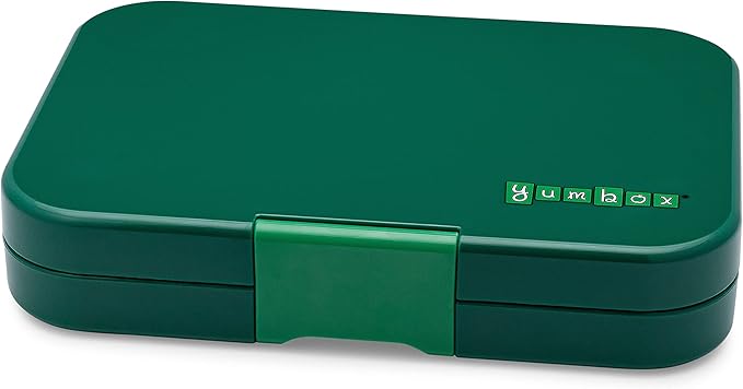 Yumbox Tapas 4-Compartment Bento Lunch Box, Large Size, Perfect for Sandwiches, Eco-friendly, Leakproof (Greenwich Green- Race Cars Tray)