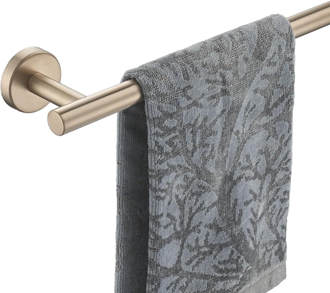 JQK Champagne Bronze Towel Bar, 27 Inch 304 Stainless Steel Thicken 0.8mm Towel Rack Bathroom, Towel Holder Wall Mount, Useable Length 24 Inch, TB110L24-CB