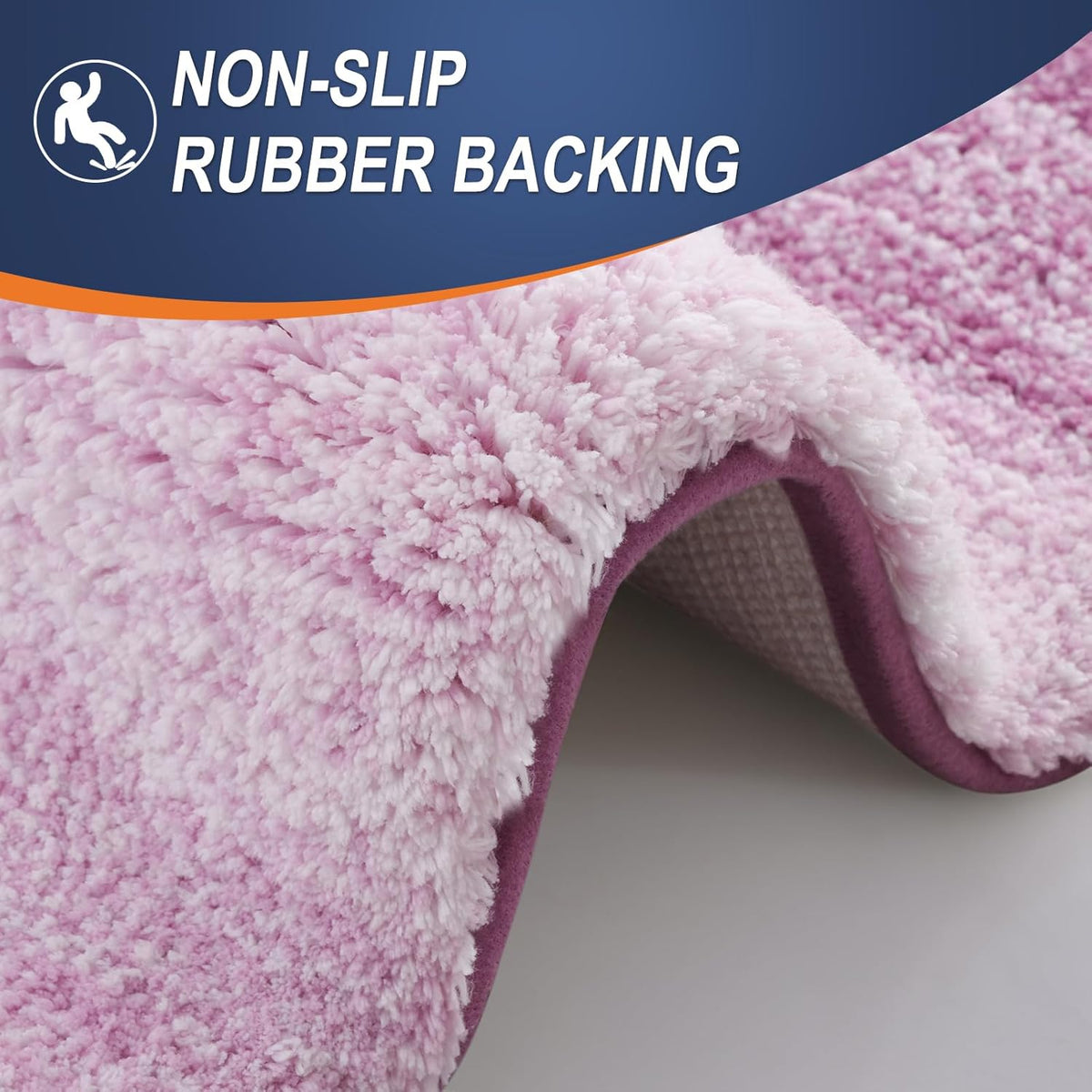 OLANLY Bathroom Runner Rugs 54x24, Extra Soft Absorbent Microfiber Bath Rugs, Rubber Backing, Quick Dry, Washable Bath Mats for Bathroom Floor, Tub and Shower, Home Decor Accessories, Pinkish-Purple