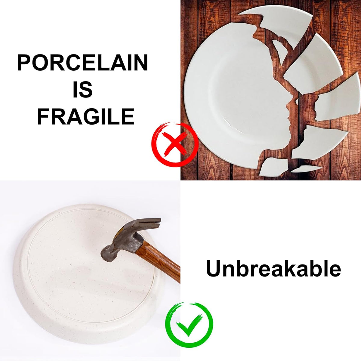 EI 18pcs Beige Wheat Straw Plates,Unbreakable Reusable Plastic Plates,Melamine Plate for Camping,Picninc,Family Dinner,wheat straw Dinnerware Sets