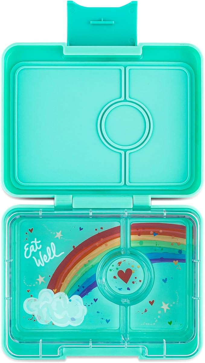 Yumbox Snack Box - 3 Compartment - Leakproof Bento Lunch Box for Kids (Miami Rainbow)