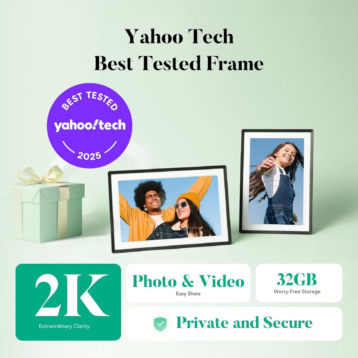 pexar by Lexar WiFi Digital Picture Frame 11″ | Yahoo Tech Best Tested Frame 2025 | 2K Resolution Ultimate Clarity, Anti-Glare Touch Stunning Screen for Gifting, Share Photos/Videos via APP
