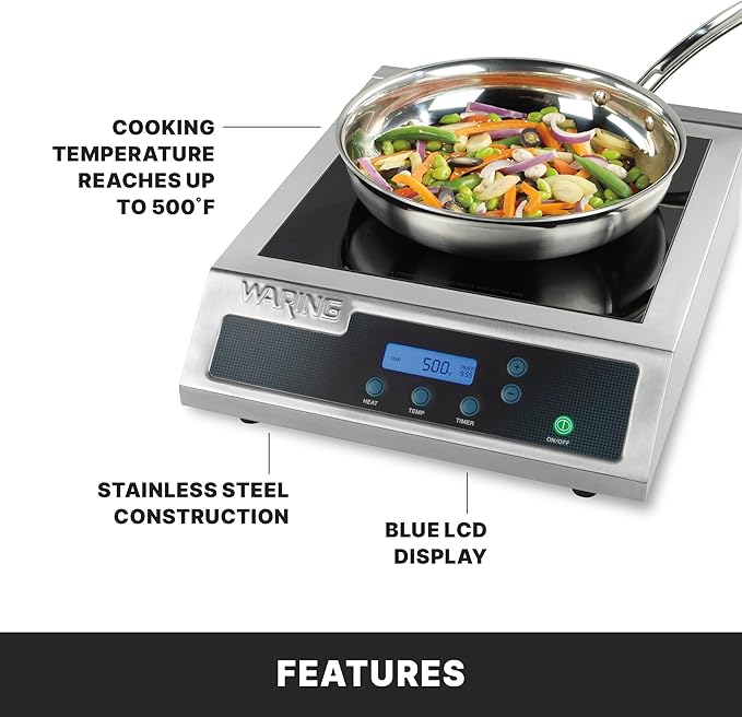 Waring Commercial Heavy-Duty Commercial Induction Range, 120V, 1800W
