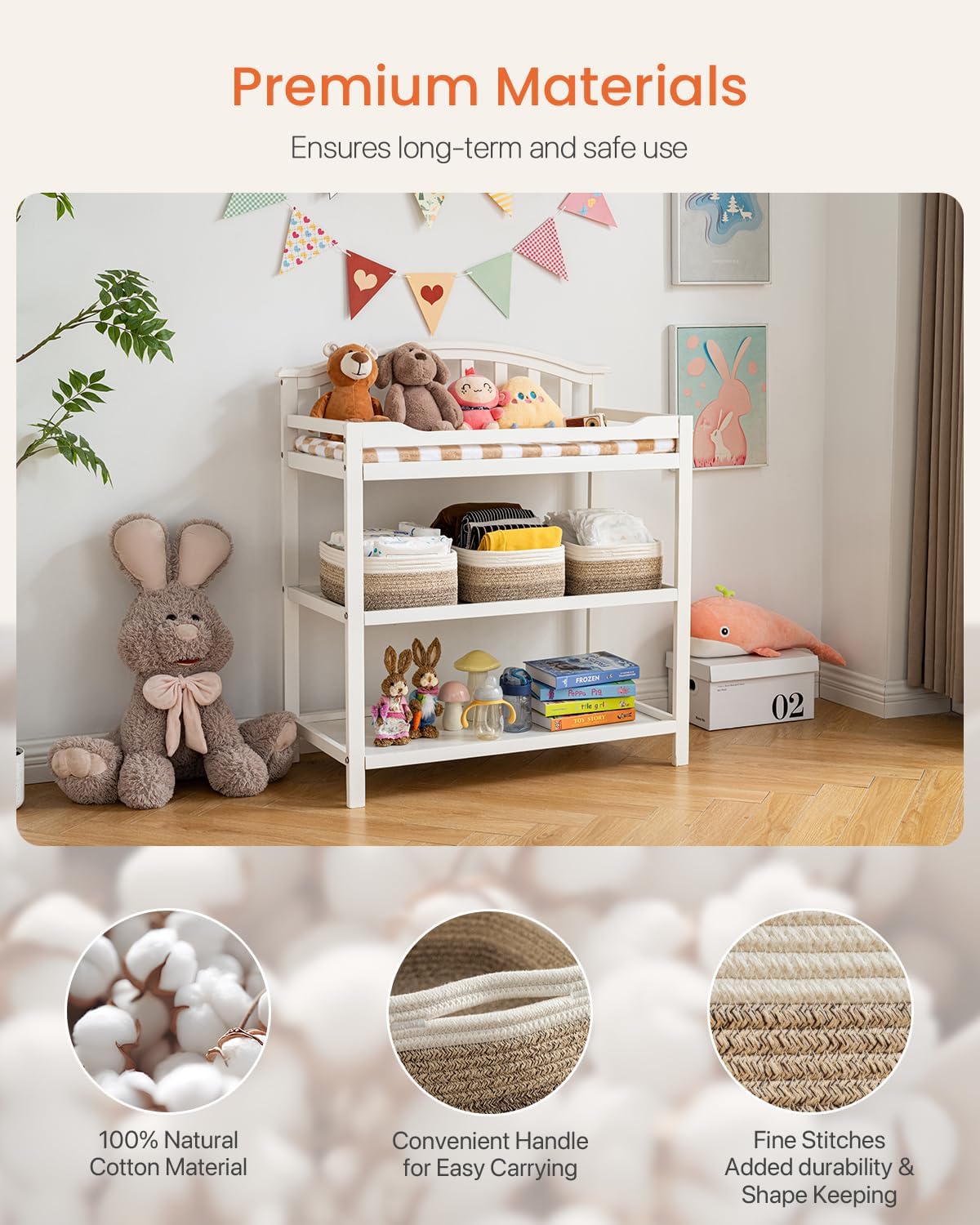 Small Woven Basket, 13.5 x 9.5 x 5 Inches, Storage Basket for Organizing, Cute Small Rope Shelf Closet Cube Storage Bins Baskets for Shelves, Dog Toy Gift Baskets Empty, 3 Pack Gradient Brown