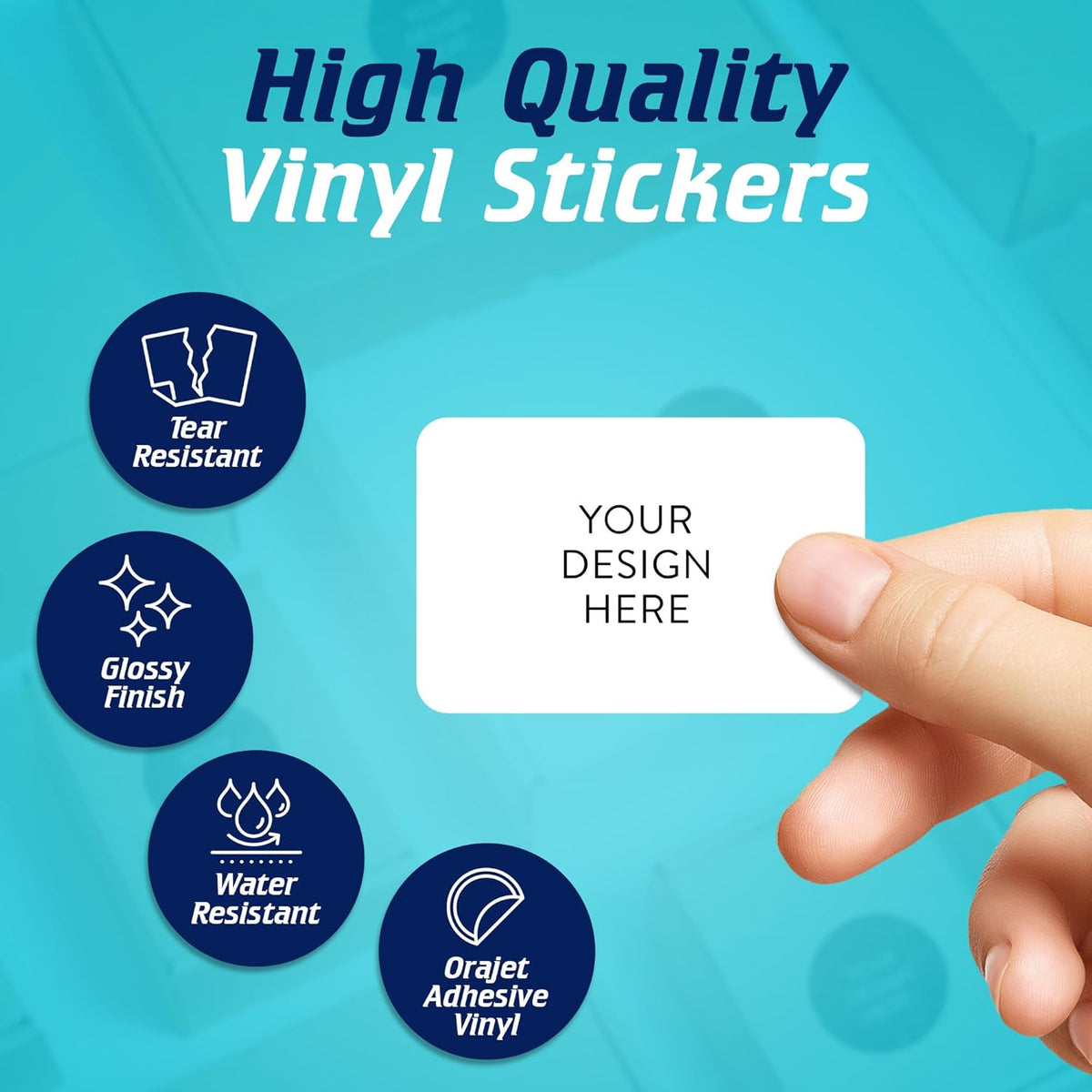 5-1000 Custom Vinyl Stickers - Upload Your own Image, Text, Design, Logo - Personalized Logo Labels for Handmade, Packaging, Bottle, Jars, Candle, Brand Stickers (White, 6x4)
