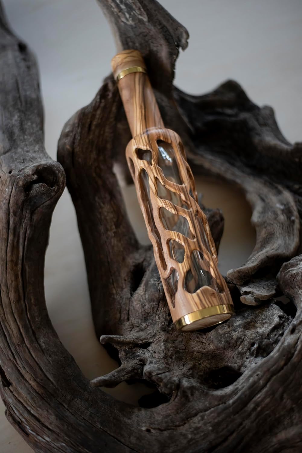 Olive wood bottle - Roots Design - 250ml