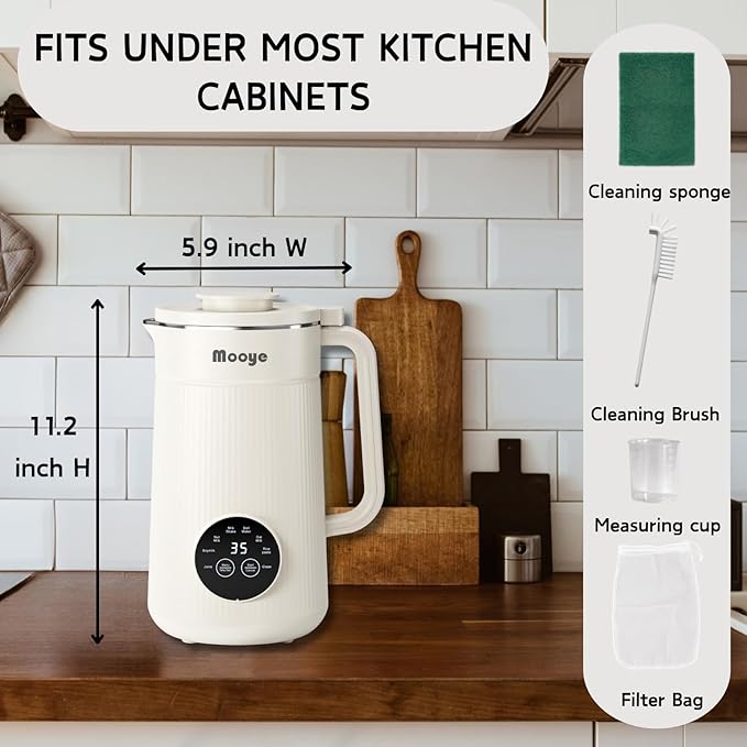 Automatic Nut Milk Maker Machine, 8 in 1 Soy Milk Maker, 35 oz Almond Machine Maker, 12-Hour Delay, Keep Warm, Non Dairy Beverages, Juice/Rice Paste/Clean/Milk Shake, 800W Heating, Self Cleaning