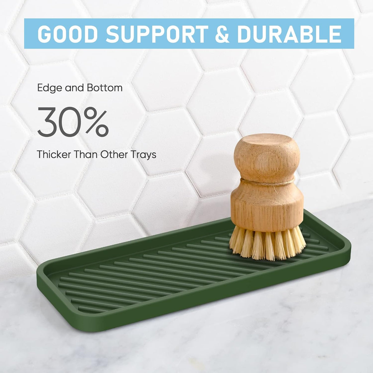 EG-SIPRO Silicone Sponge Holder, Kitchen Sink Organizer Tray, Sponge Caddy for Bathroom Counter, Dish Soap Holder, Scouring Pad Holder