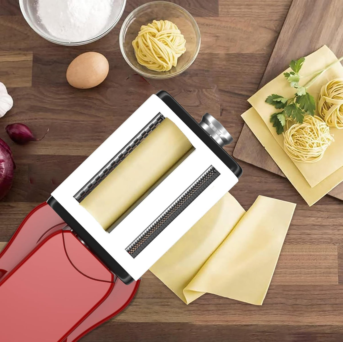 Pasta Maker Attachment for All Kitchenaid Mixers, Noodle Maker Kitchen Aid Mixer Accessories 3 In 1 Including Dough Roller Spaghetti Fettuccine Cutter - Homemade Fresh Pasta Easily!