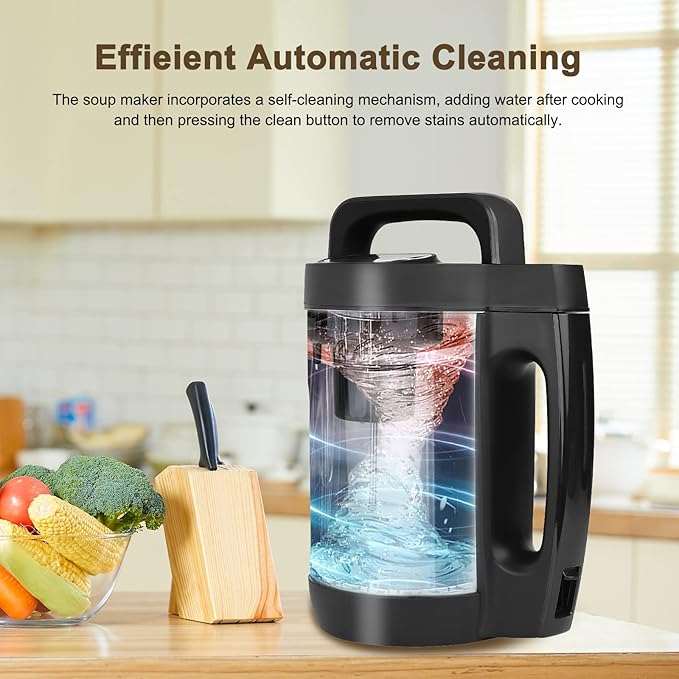Soup Maker 2 L, Makes 4-6 Servings, Soup Maker Machine with 6 Preset Programs, Electric Soup Machine Automatic Heating and Blending for Purées, Baby Foods, Smoothies, Stainless Steel