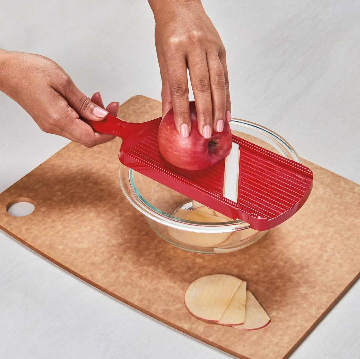 Kyocera Advanced Ceramic Double-edged Mandolin Slicer With Guard, Red