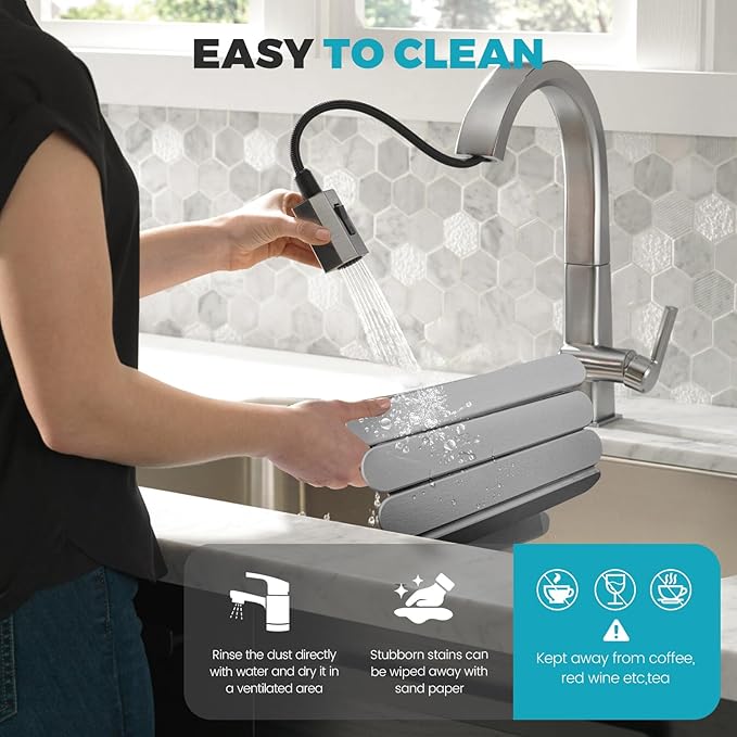 Extral Large Quick Dry Stone Drying Mat for Kitchen Counter,28"(L)x16"(W) Collapsible Eco-Friendly Absorbent Diatomaceous Earth Mat for Dishes Cups,Dish Drying Mats (Medium gray-Ellipse, 28x16 inch)
