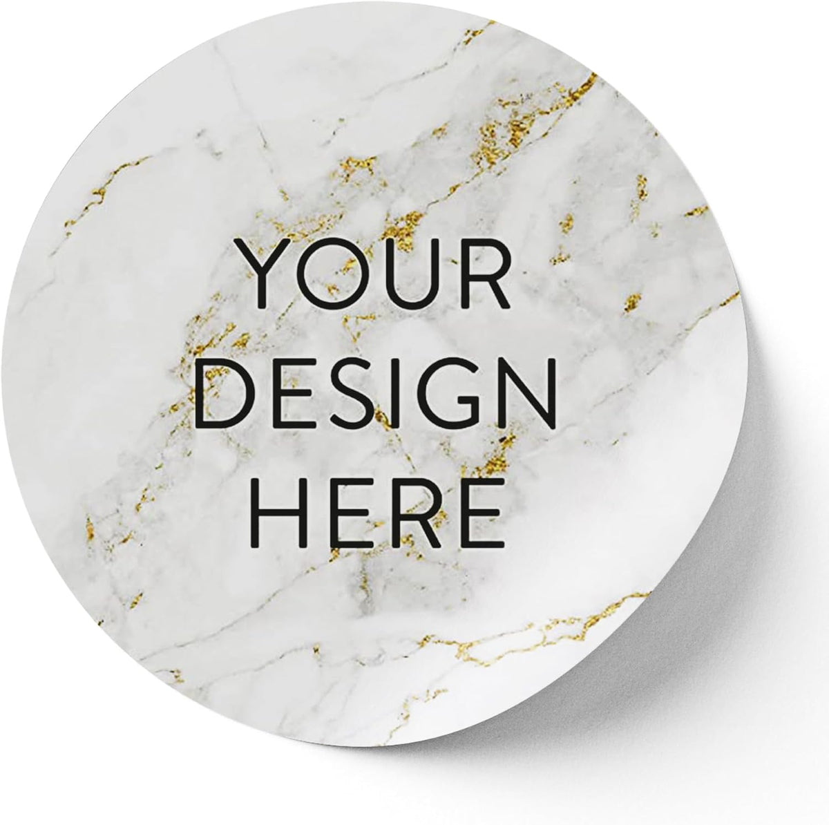 100 Custom Vinyl Stickers - Upload Your own Image, Text, Design, Logo - Personalized Logo Labels for Handmade, Packaging, Bottle, Jars, Candle, Brand Stickers (Gold Marble, 1.5x1.5)