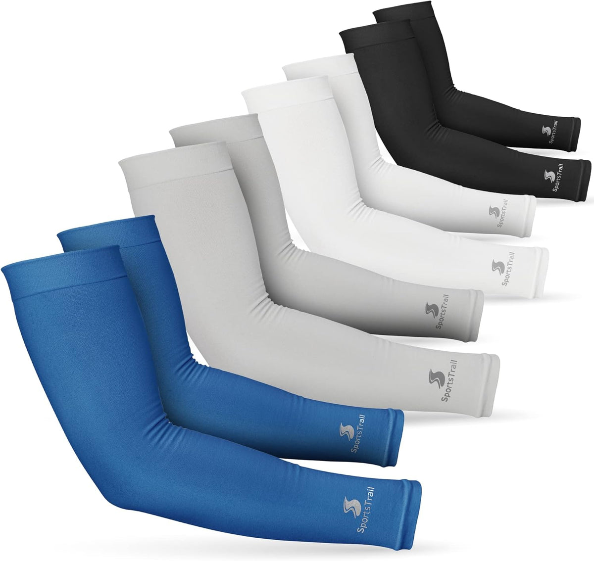 SportsTrail Cooling Arm Sleeves for Men & Women – Breathable, UV Sun Protection, Sports Arm Sleeves for Women, Men & Youth